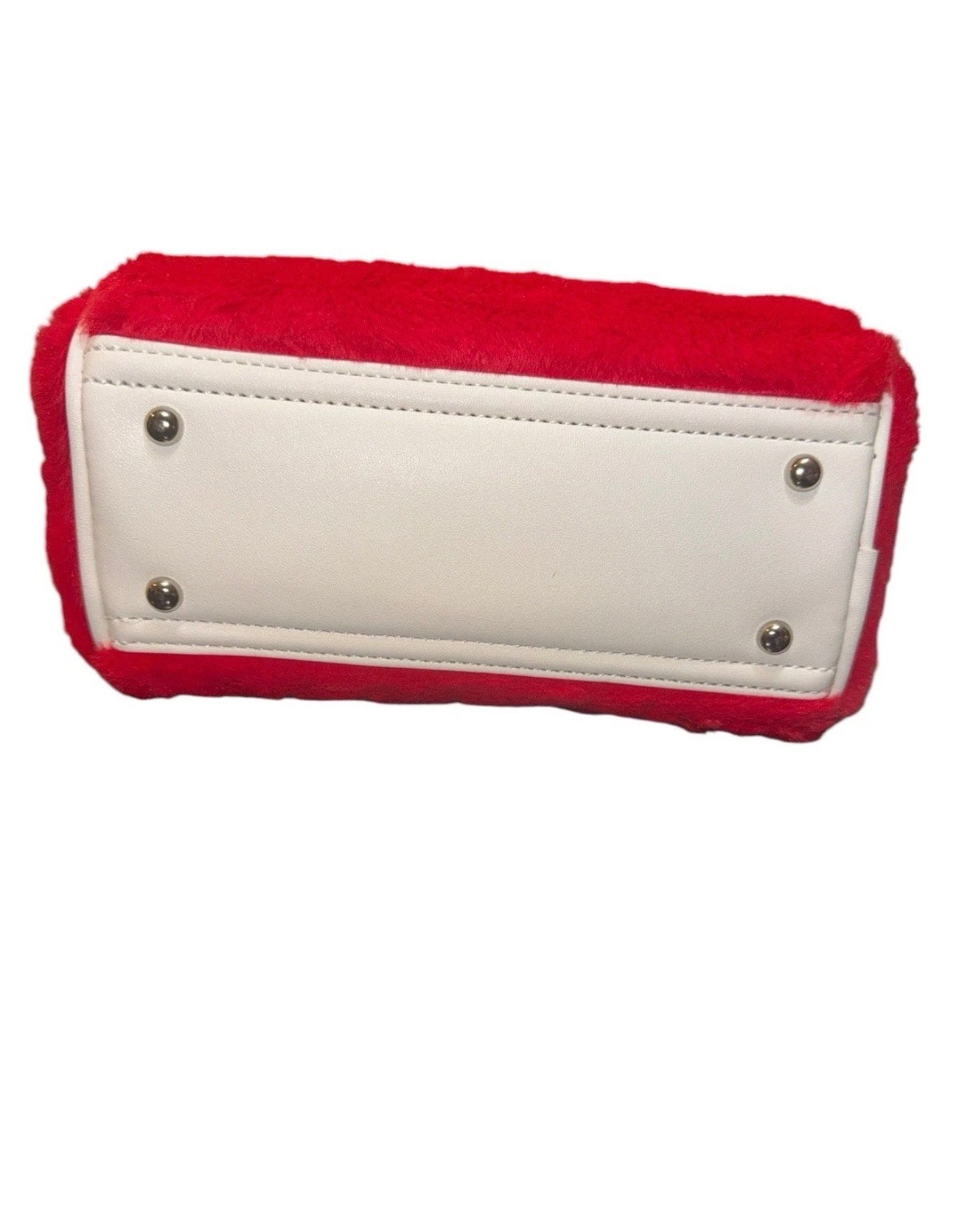 Von Dutch Red Faux Fur Logo Handbag