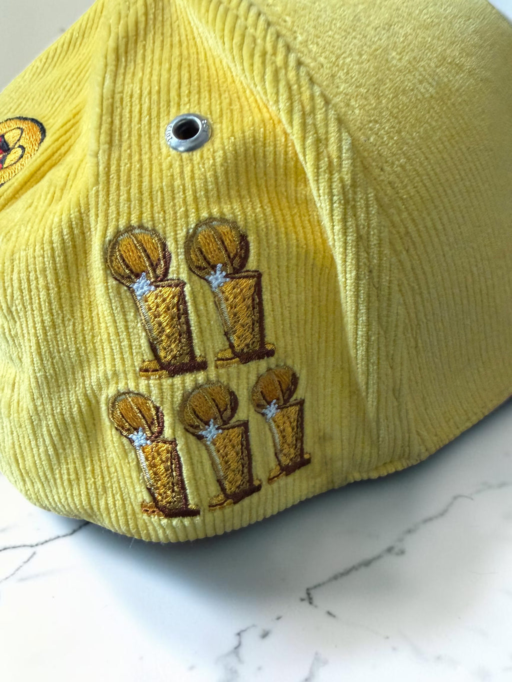 Yellow & Purple Corduroy Championship Snapback Hat