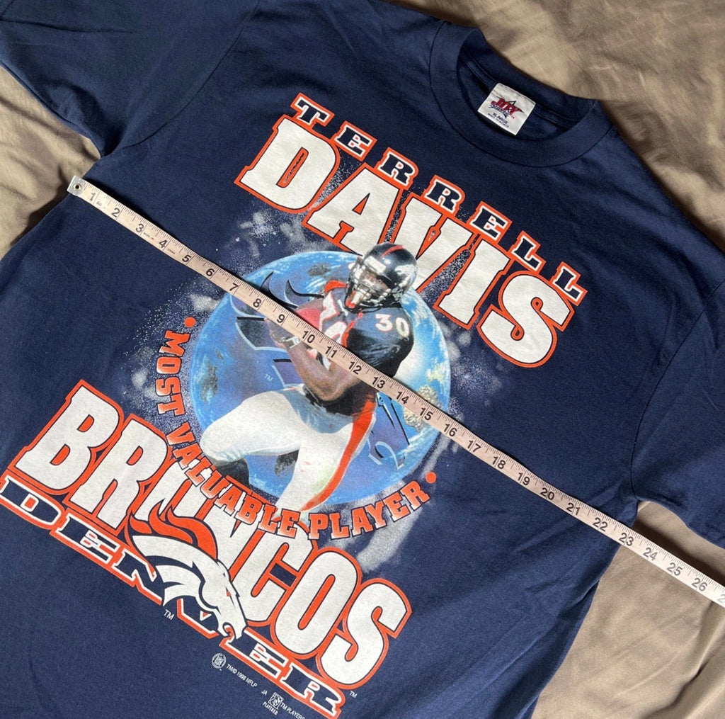 1998 Terrell Davis Denver Broncos MVP Graphic Tee — NWOT