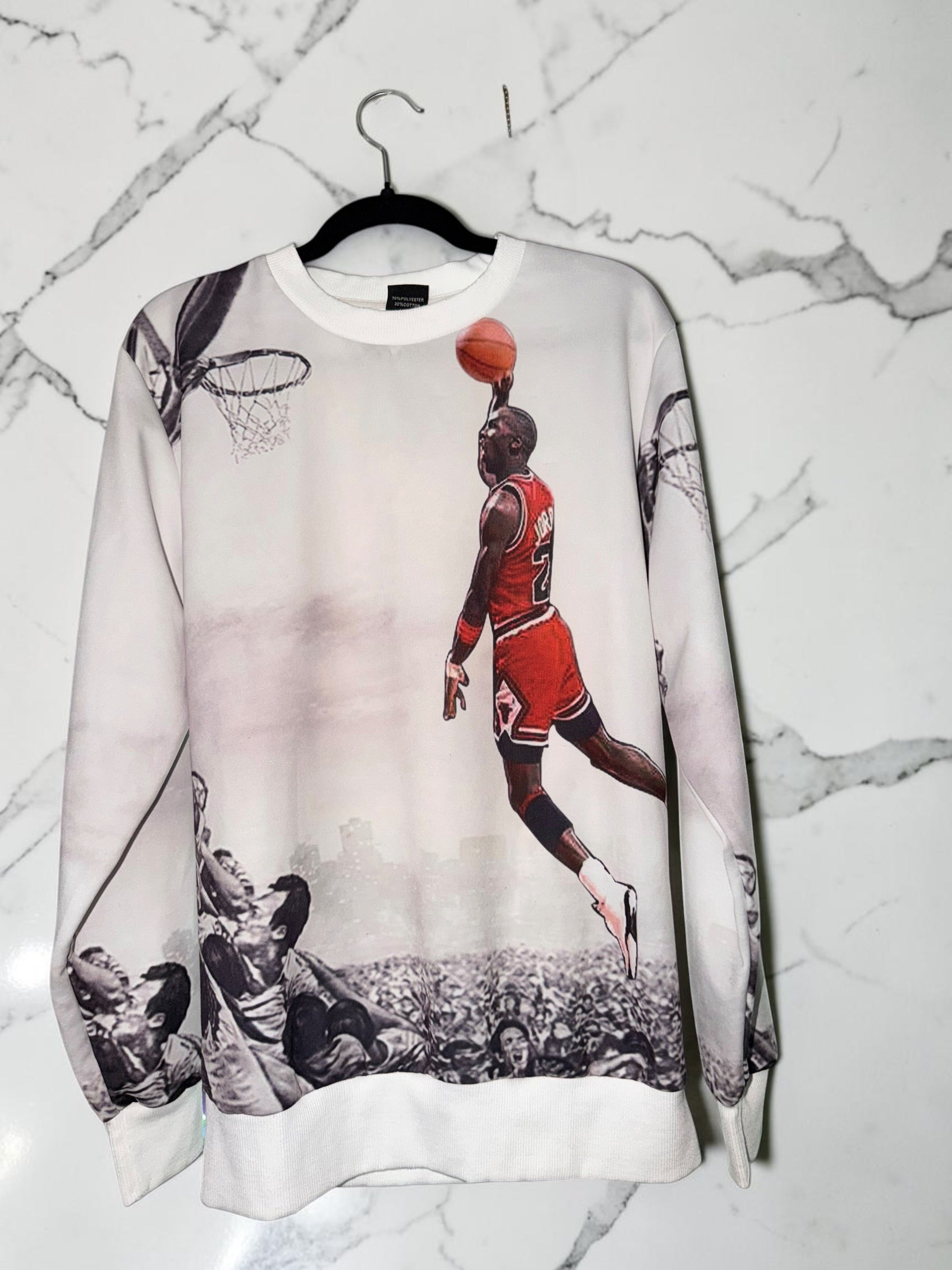 Michael Jordan Chicago Bulls Dunk All-Over Print Sweatshirt