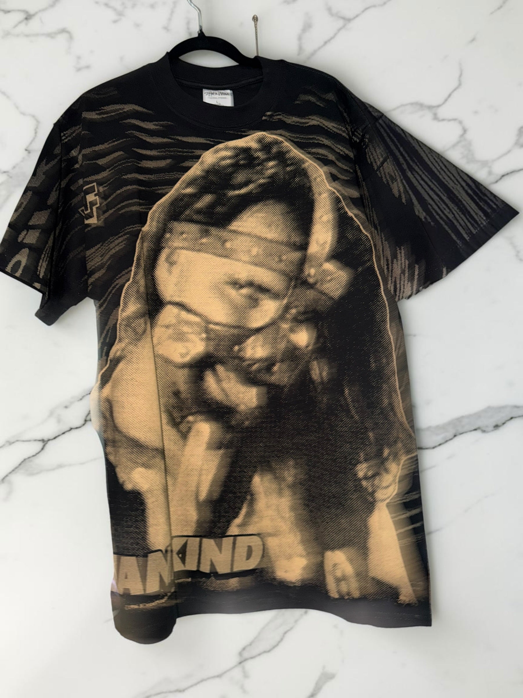 1996 WWF Mankind All-Over Print Wrestling T-Shirt