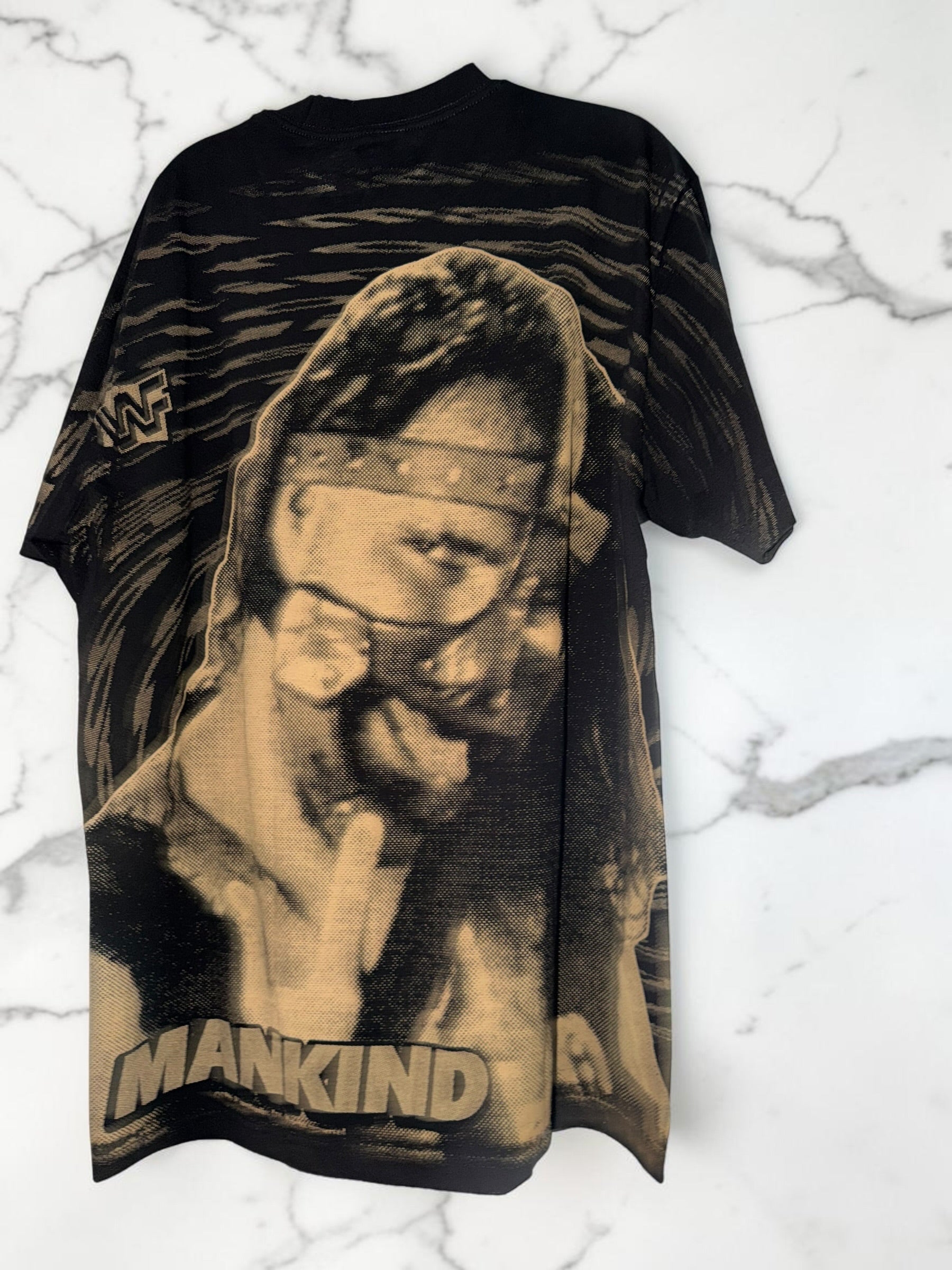 1996 WWF Mankind All-Over Print Wrestling T-Shirt