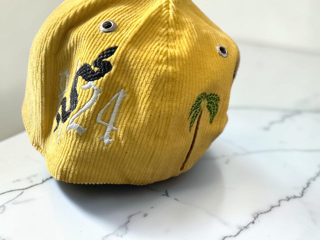 Yellow & Purple Corduroy Championship Snapback Hat