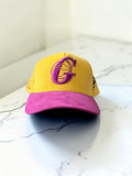 Yellow & Purple Corduroy Championship Snapback Hat