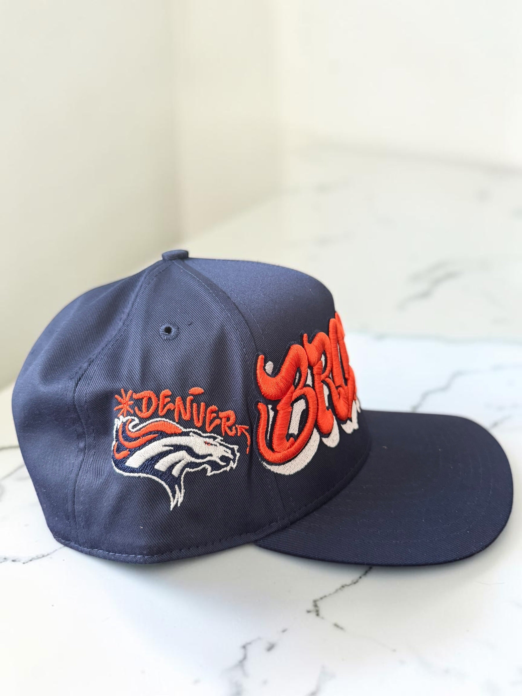Denver Broncos “Broncos” Custom Snapback Hat — Multiple Colorways