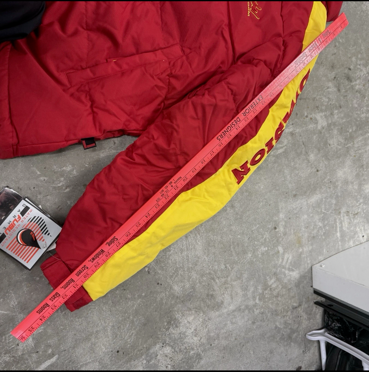 Vintage FUBU Division Storm Puffer Jacket Red Yellow — XL Deadstock/NWT