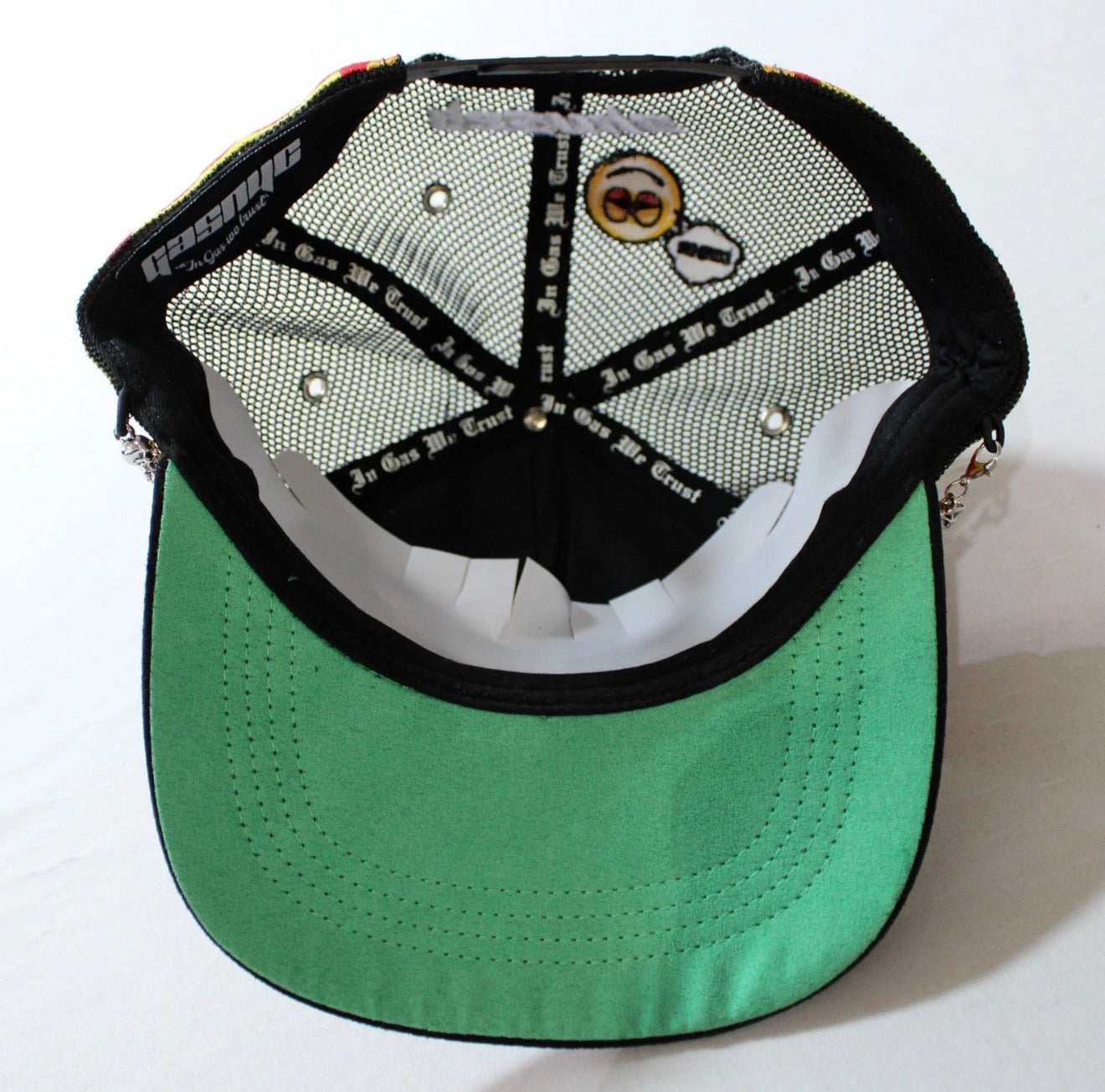 GAS Flame Skull Chain Mesh Trucker Hat — New