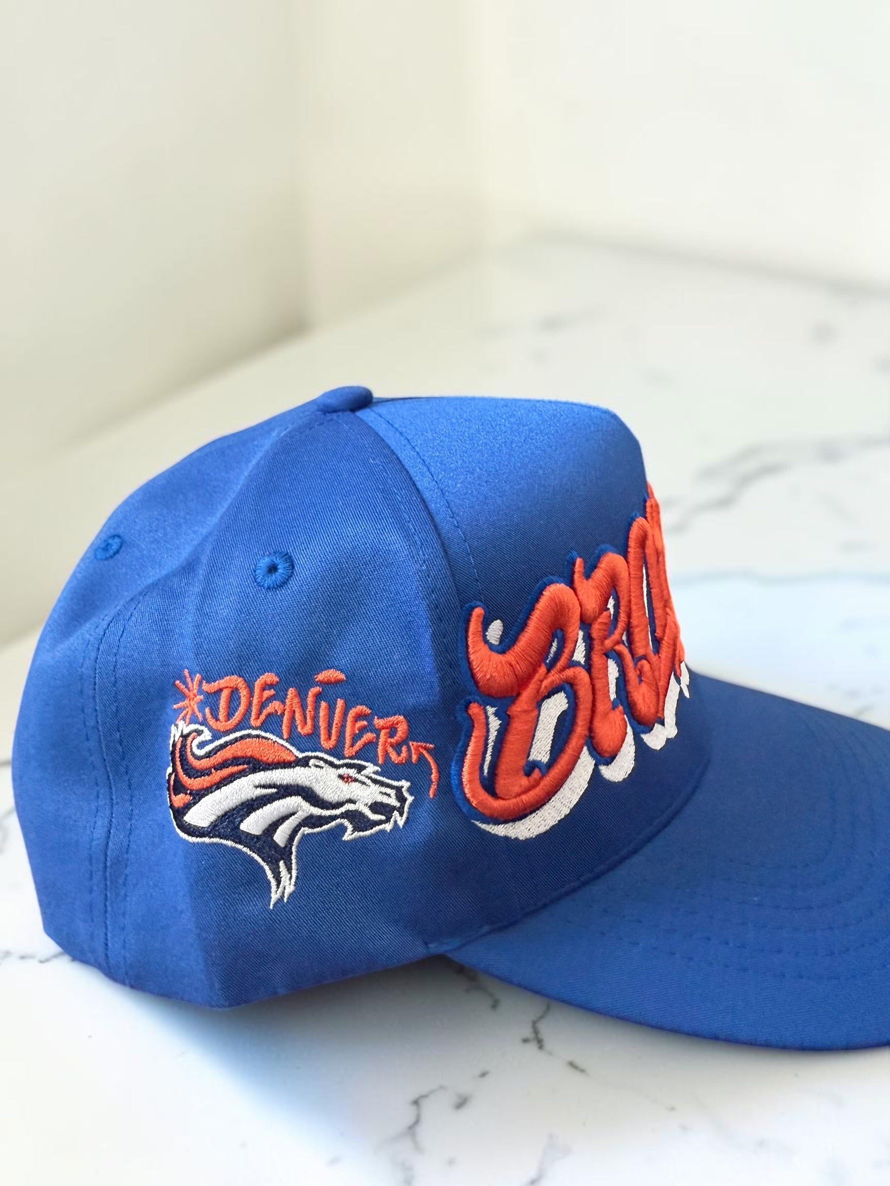 Denver Broncos “Broncos” Custom Snapback Hat — Multiple Colorways