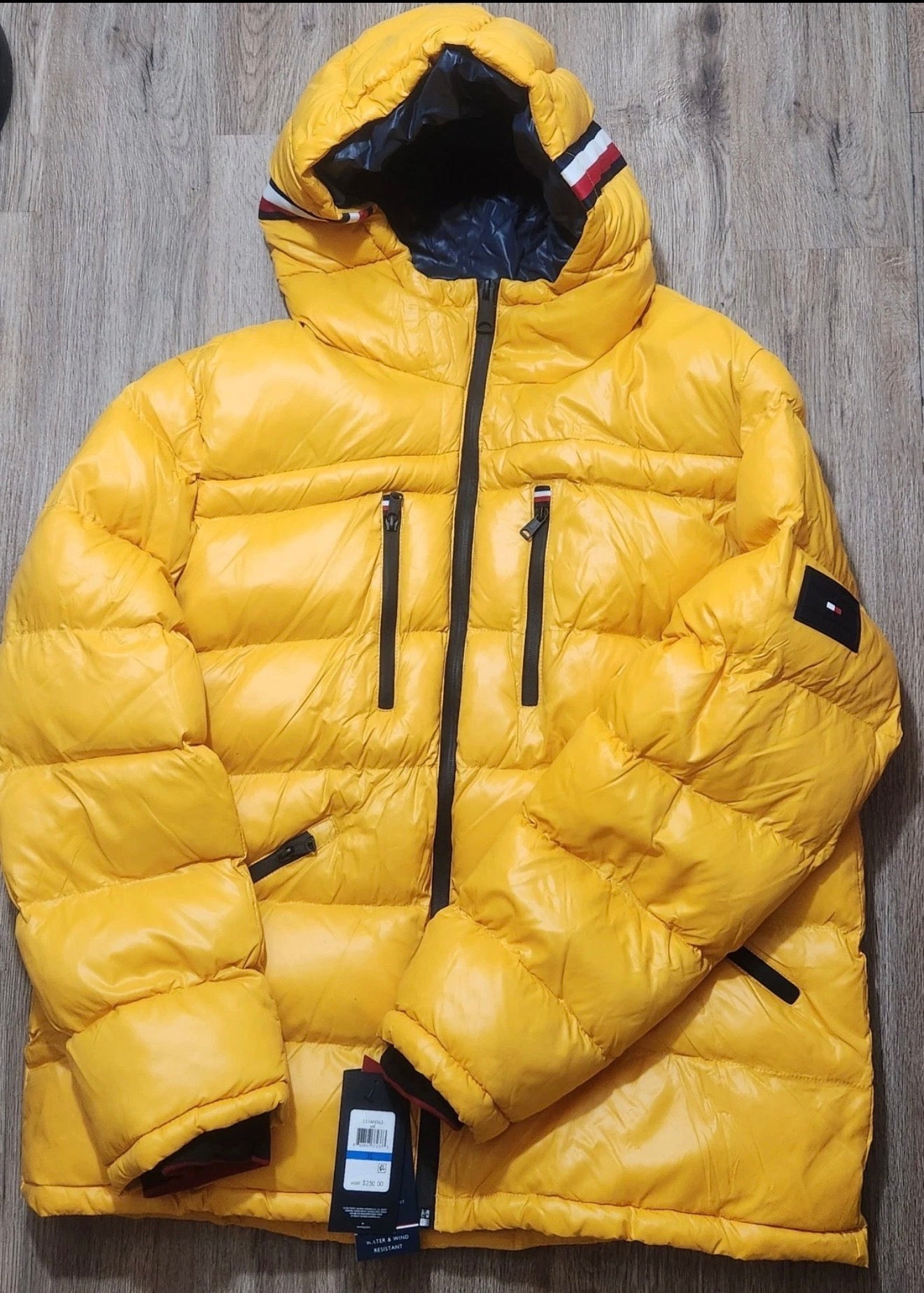 Tommy Hilfiger Hooded Puffer Jacket — Yellow — Men’s XL NWT