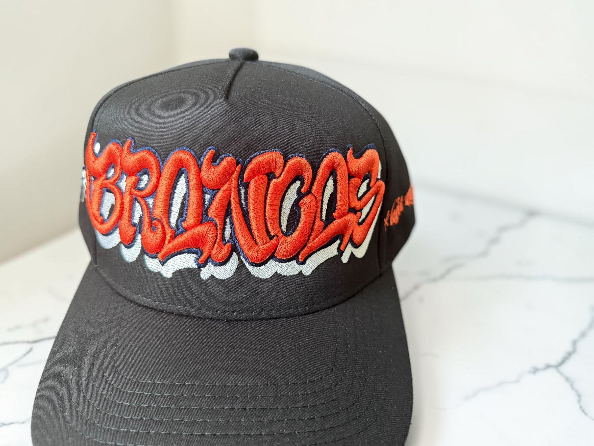 Denver Broncos “Broncos” Custom Snapback Hat — Multiple Colorways