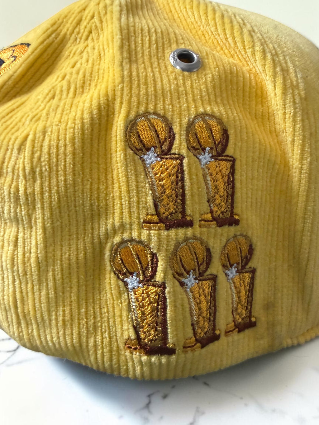 Yellow & Purple Corduroy Championship Snapback Hat
