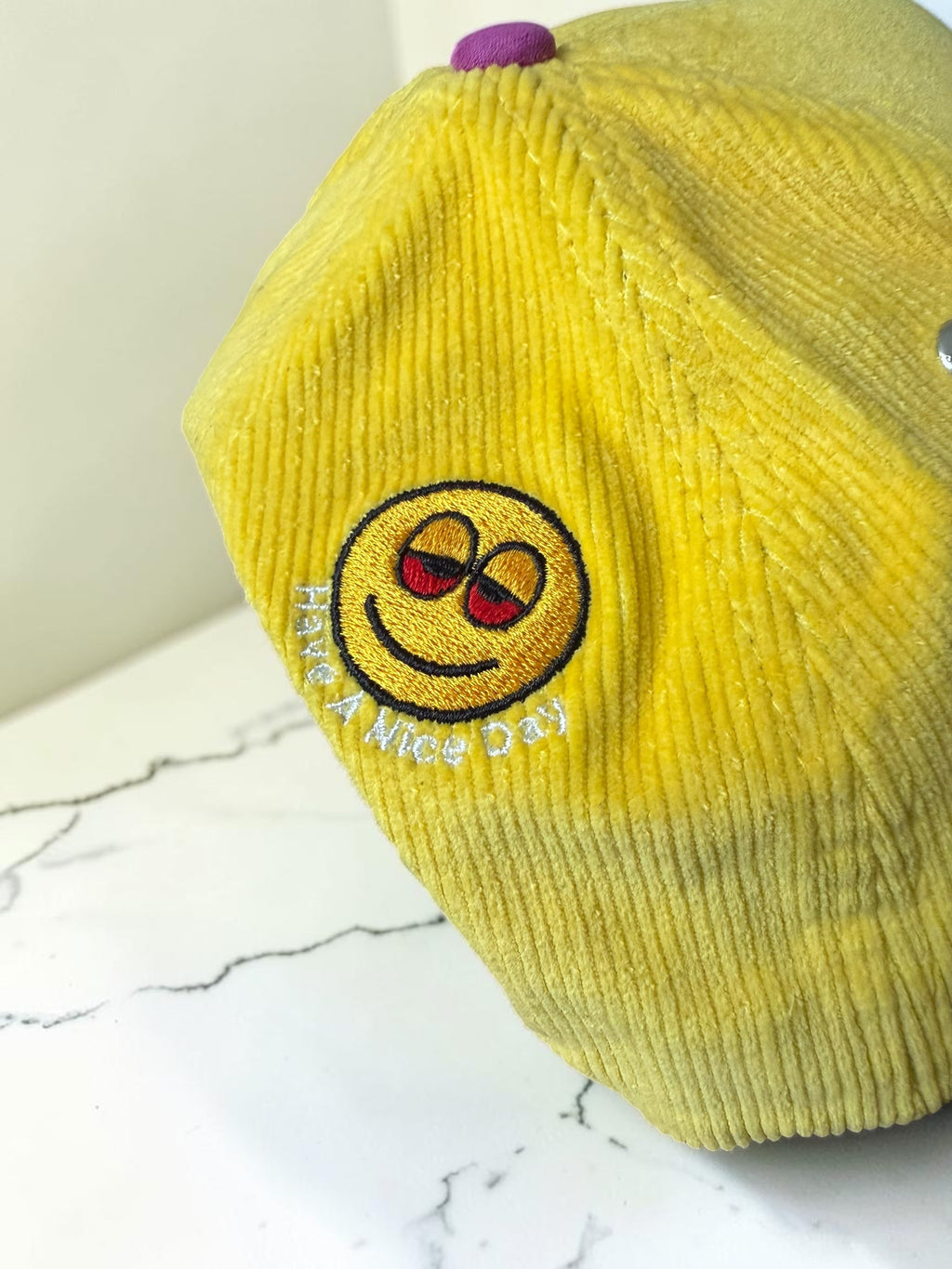 Yellow & Purple Corduroy Championship Snapback Hat