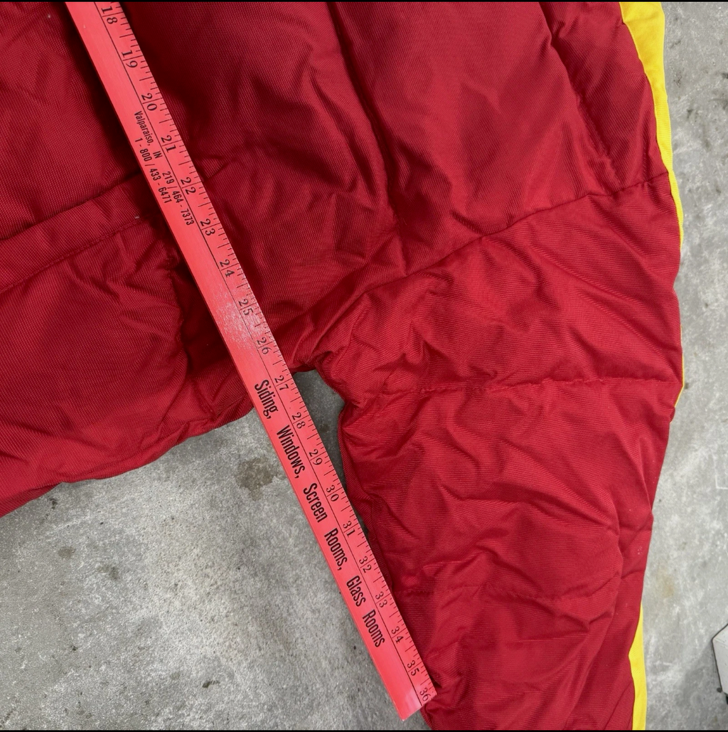Vintage FUBU Division Storm Puffer Jacket Red Yellow — XL Deadstock/NWT