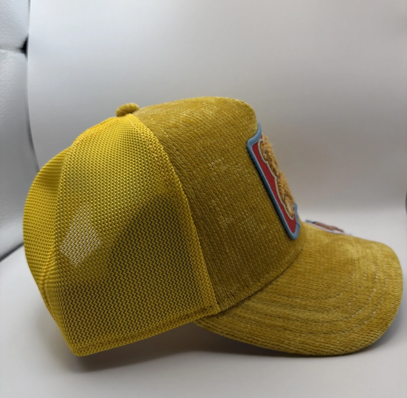 Goorin Bros Teddy Bear Patch Trucker Hat — Yellow/Multi — NWT