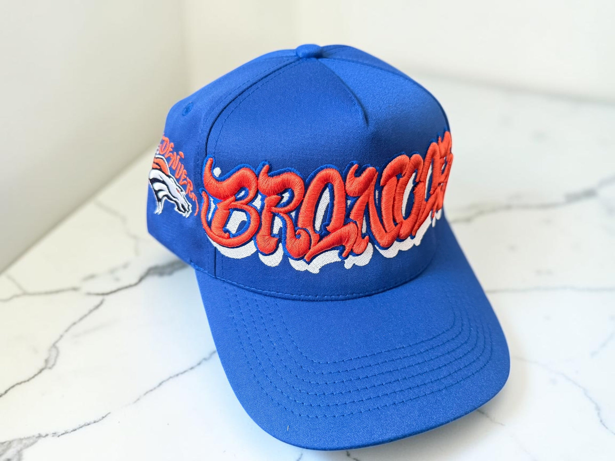 Denver Broncos “Broncos” Custom Snapback Hat — Multiple Colorways