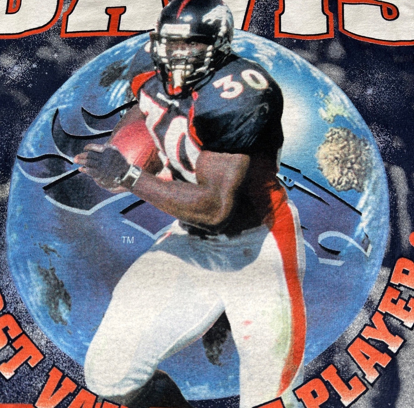 1998 Terrell Davis Denver Broncos MVP Graphic Tee — NWOT