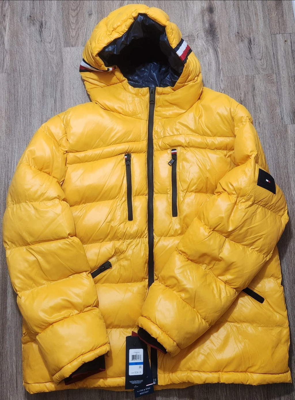 Tommy Hilfiger Hooded Puffer Jacket — Yellow — Men’s XL NWT