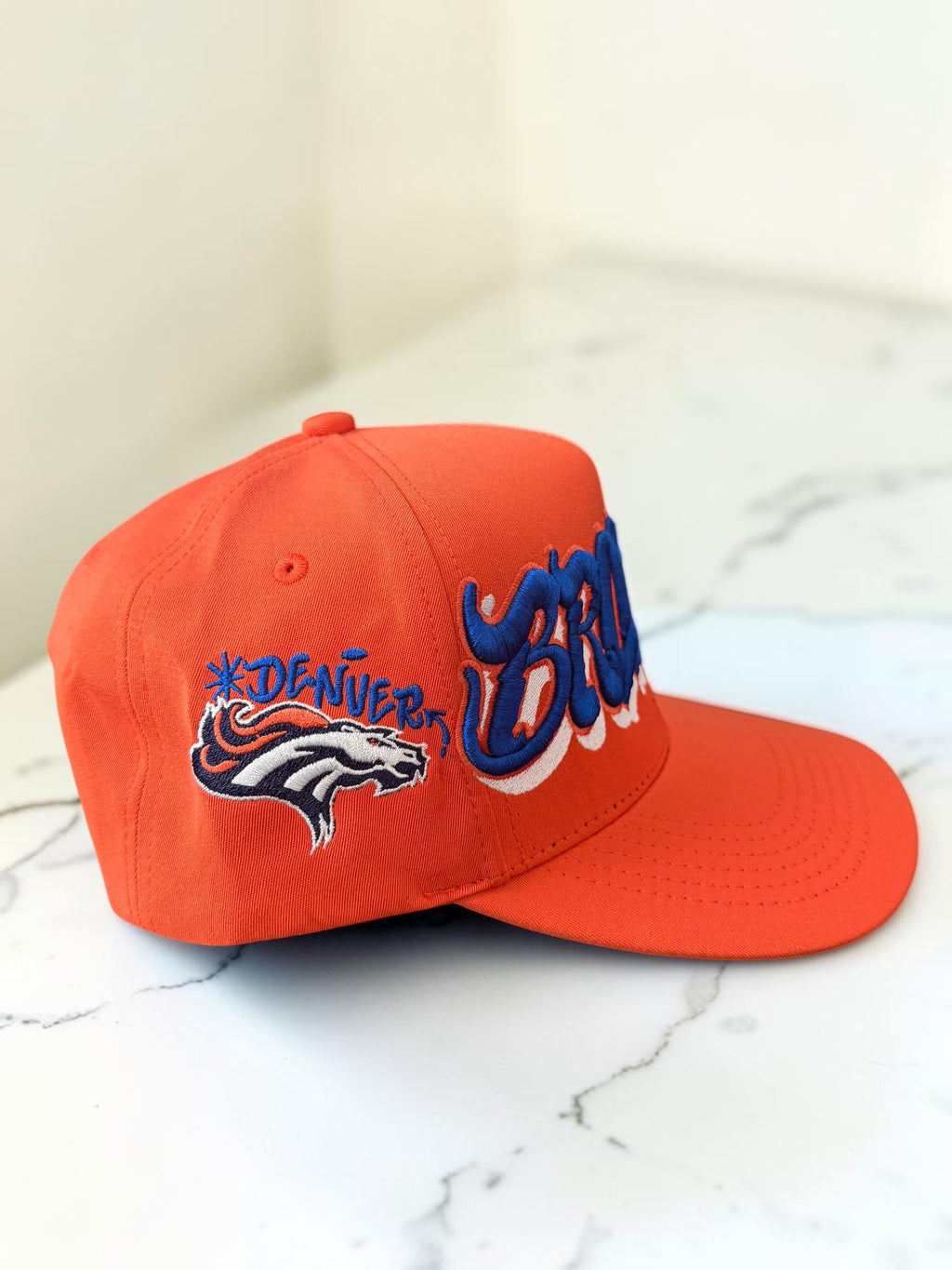 Denver Broncos “Broncos” Custom Snapback Hat — Multiple Colorways